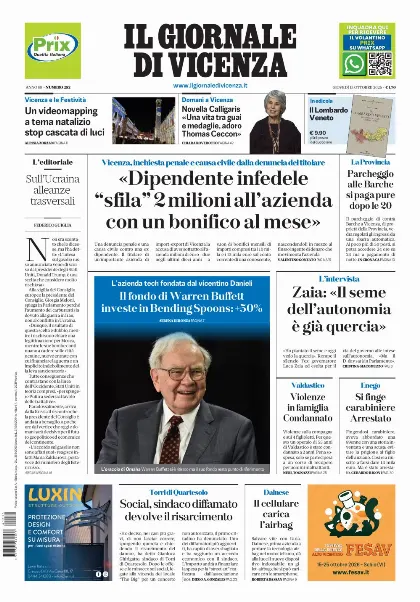 Prima pagina Il Giornale di Vicenza