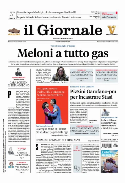 Prima pagina il Giornale