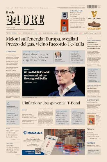 Prima pagina Il Sole 24 Ore