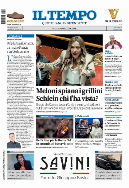 Prima pagina Il Tempo