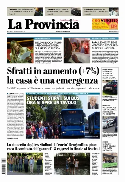 Prima pagina La Provincia | Crema