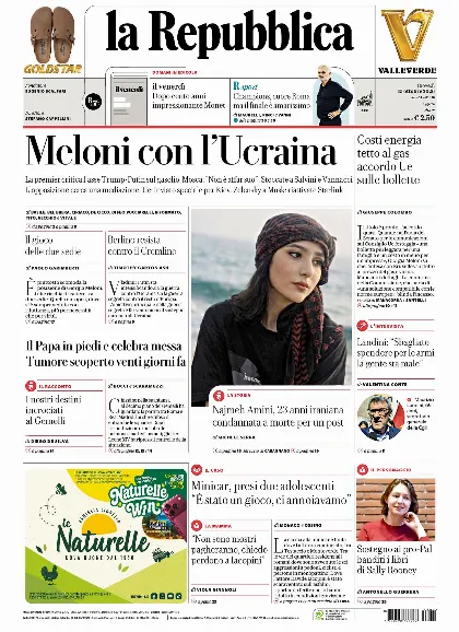 Prima pagina la Repubblica
