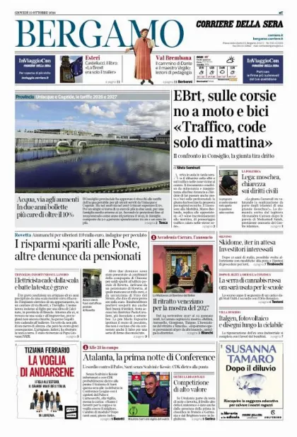 Prima pagina Corriere della Sera | Bergamo