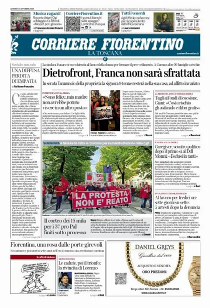 Prima pagina Corriere Fiorentino