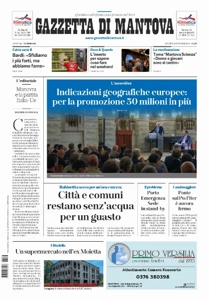 Prima pagina Gazzetta di Mantova