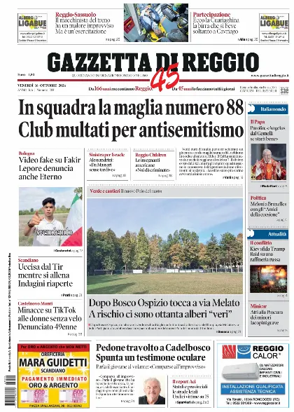 Prima pagina Gazzetta di Reggio