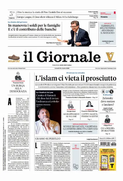 Prima pagina il Giornale