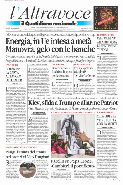 Prima pagina Il Quotidiano del Sud | L'Altravoce
