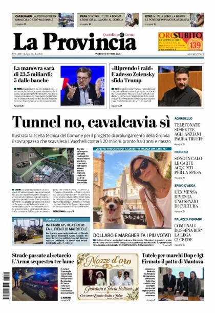 Prima pagina La Provincia | Crema