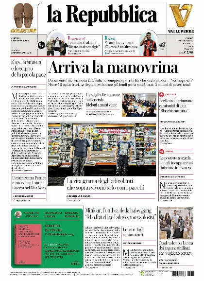 Prima pagina la Repubblica