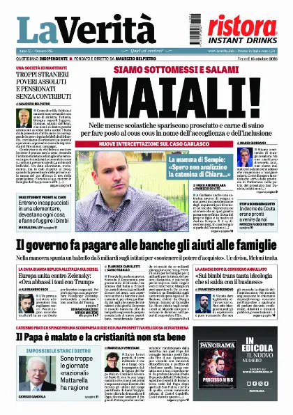 Prima pagina La Verita