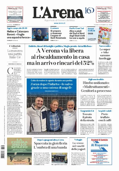 Prima pagina L'Arena
