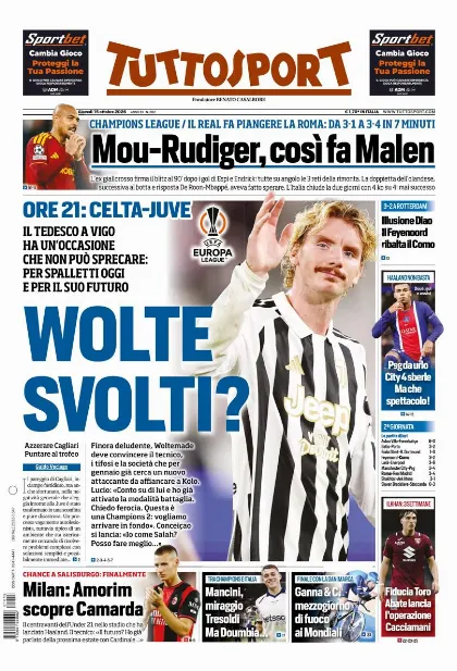 Prima pagina Tuttosport