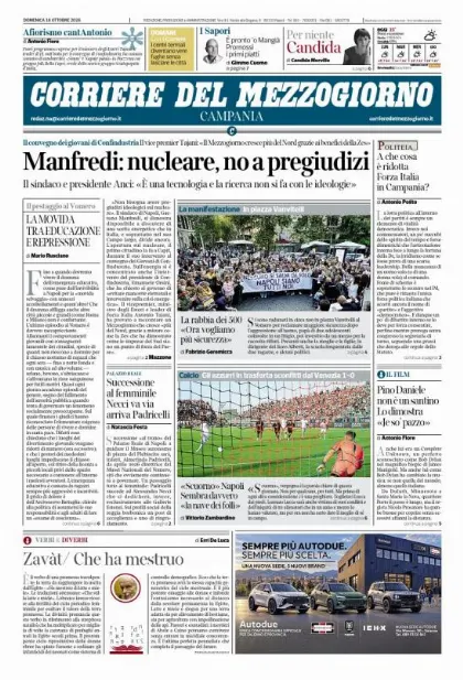 Prima pagina Corriere del Mezzogiorno | Campania
