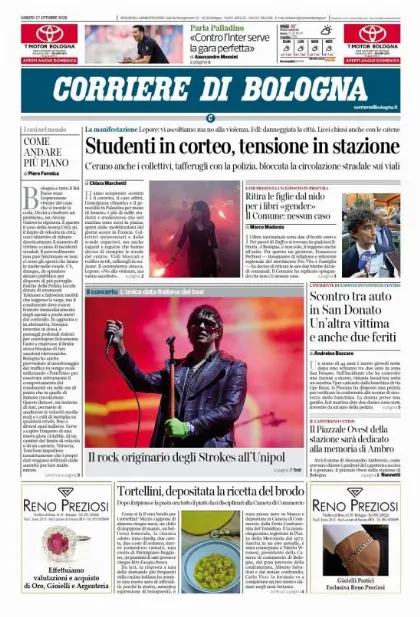Prima pagina Corriere di Bologna