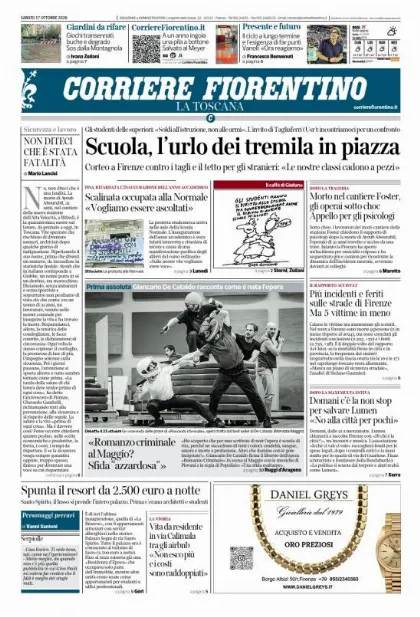 Prima pagina Corriere Fiorentino