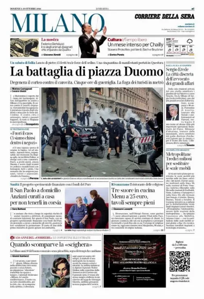 Prima pagina Corriere della Sera | Milano