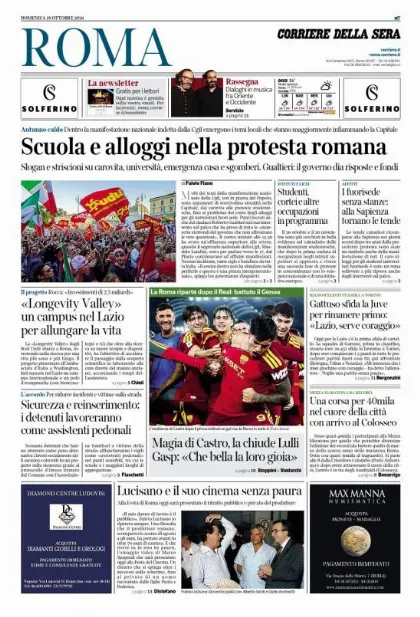 Prima pagina Corriere della Sera | Roma