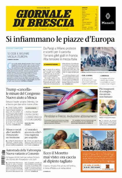 Prima pagina Giornale di Brescia