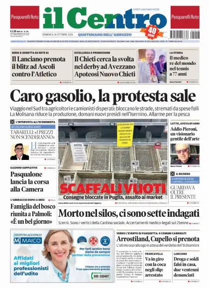 Prima pagina Il Centro | Chieti