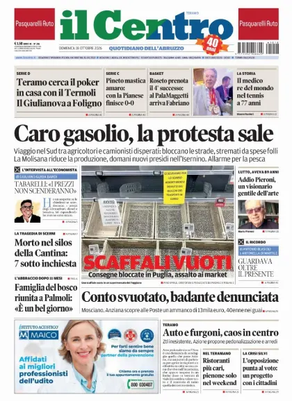 Prima pagina Il Centro | Teramo
