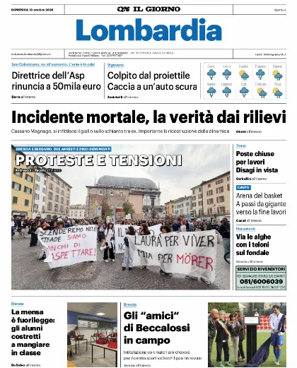 Prima pagina Il Giorno