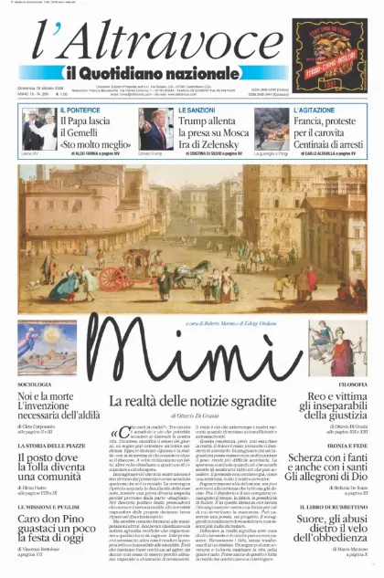 Prima pagina Il Quotidiano del Sud | L'Altravoce