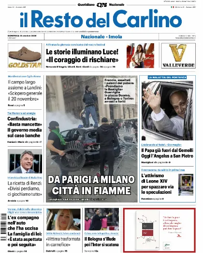 Prima pagina Il Resto del Carlino
