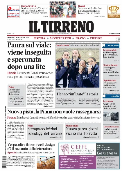 Prima pagina Il Tirreno