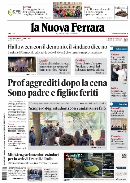 Prima pagina La Nuova Ferrara