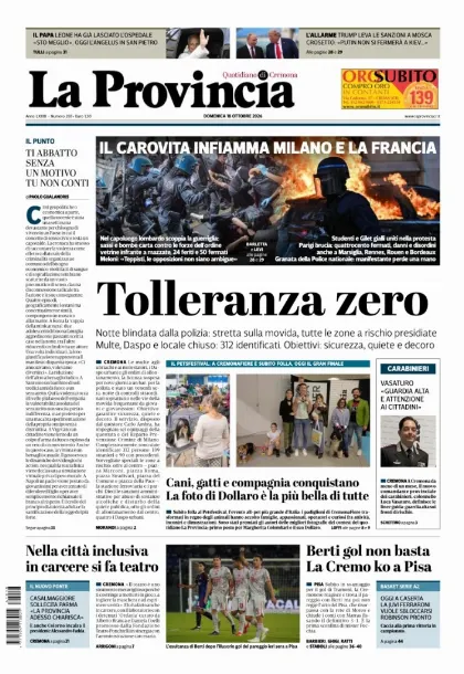 Prima pagina La Provincia