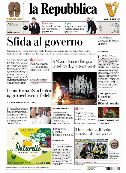 Prima pagina la Repubblica