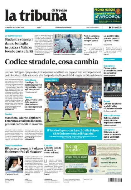 Prima pagina La Tribuna di Treviso | Treviso