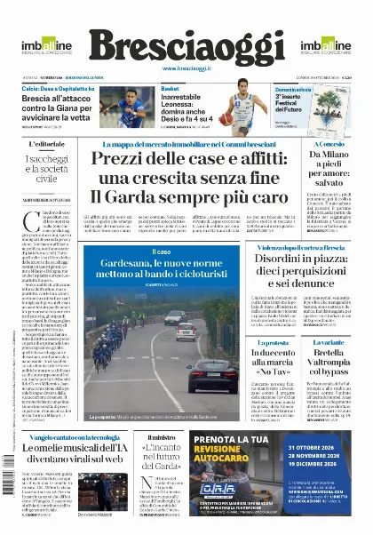 Prima pagina Bresciaoggi