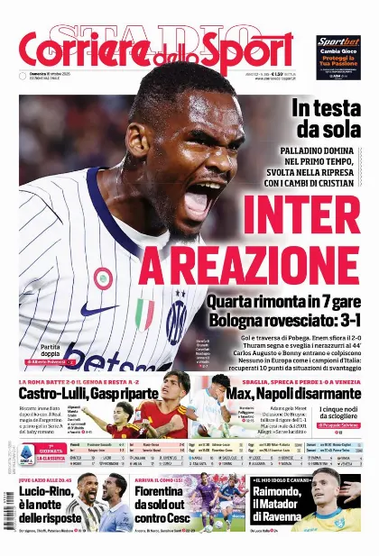 Prima pagina Corriere dello Sport - Stadio