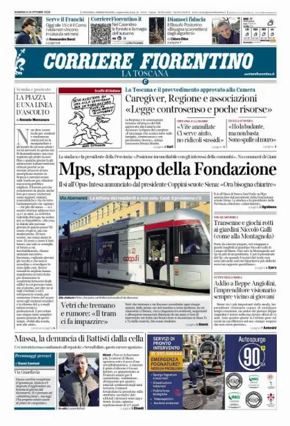 Prima pagina Corriere Fiorentino