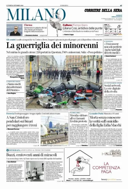Prima pagina Corriere della Sera | Milano