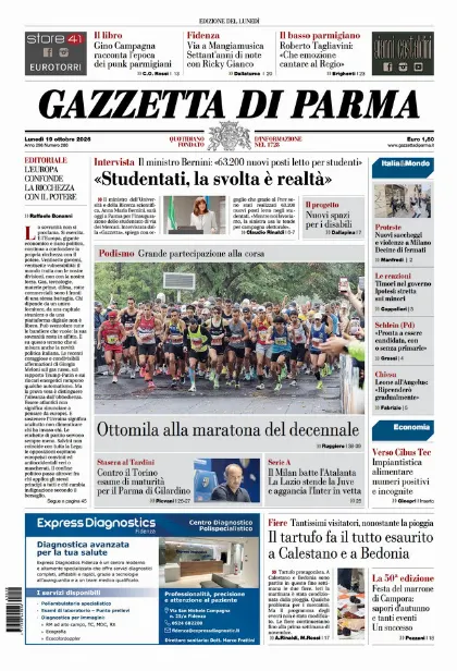 Prima pagina Gazzetta di Parma