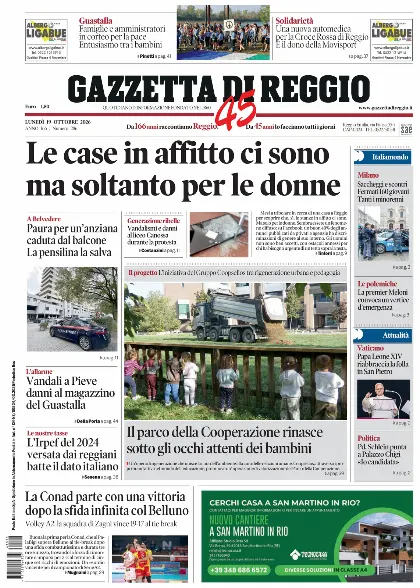 Prima pagina Gazzetta di Reggio