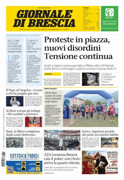 Prima pagina Giornale di Brescia