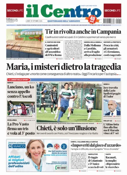 Prima pagina Il Centro | Chieti
