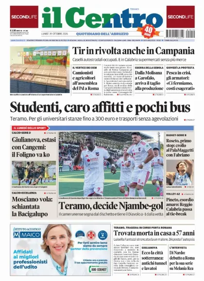 Prima pagina Il Centro | Teramo