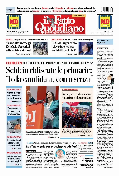 Prima pagina Il Fatto Quotidiano