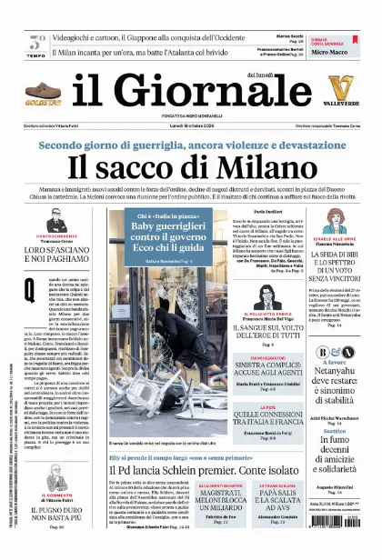 Prima pagina il Giornale