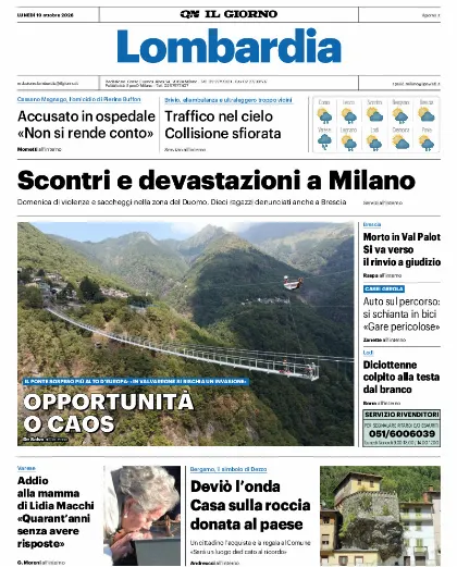 Prima pagina Il Giorno