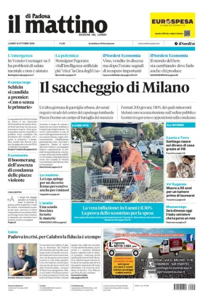 Prima pagina Il Mattino di Padova | Padova