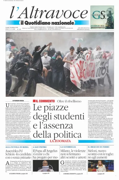 Prima pagina Il Quotidiano del Sud | L'Altravoce
