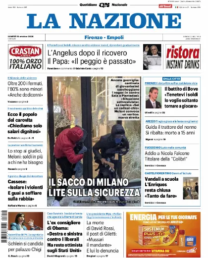 Prima pagina La Nazione