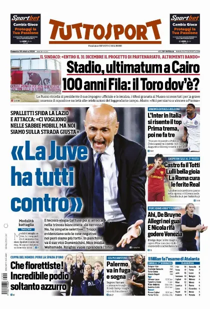 Prima pagina Tuttosport