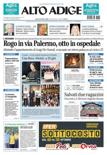 Prima pagina Alto Adige